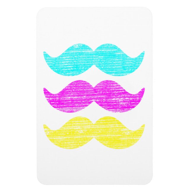 Ímã CMY Mustaches (estilo letterpress) (Vertical)