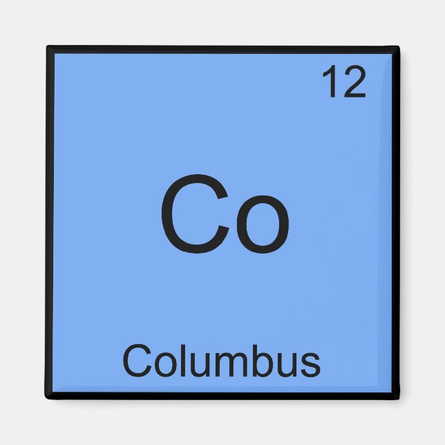 Imã Co - Columbus Ohio - Símbolo de Elemento de Químic (Frente)