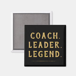 Imã Coach Líder Lenda Tipografia Dourada