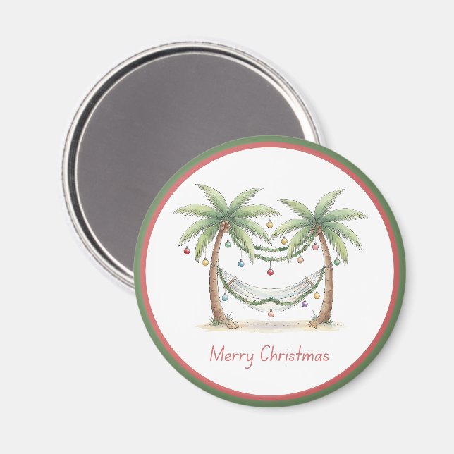 Imã Coastal Christmas Palm Trees With Hammock (Front/Back)