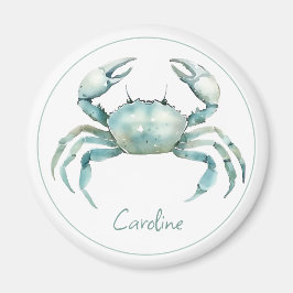 Imã Coastal Watercolor Crab Personalized