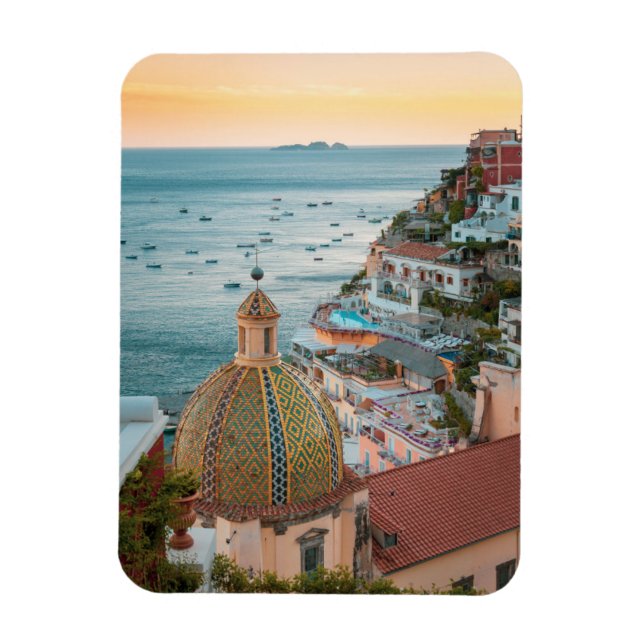 Ímã Coastline | Positano, Costa Amalfi, Itália (Vertical)