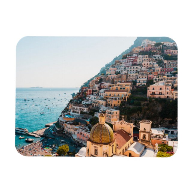 Ímã Coastline | Positano Itália, aldeia Cliffside (Horizontal)