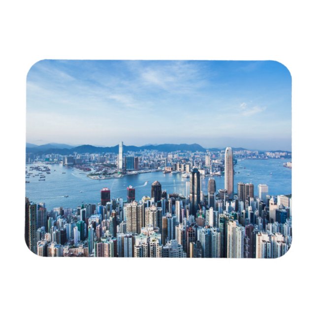 Ímã Coastline | Tsim Sha Tsu, Hong Kong Island, Ásia (Horizontal)