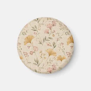 Imã Cobertor Floral Vintage com Videira Botânica em Mo