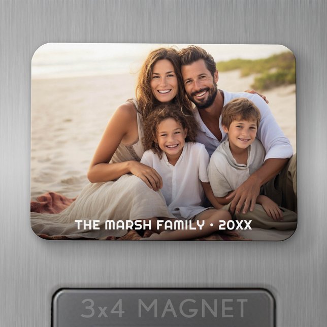 Ímã Cobertura Total Simples de 1 Foto - Sobreposição d (Personalized fridge magnet - add photos and custom text)