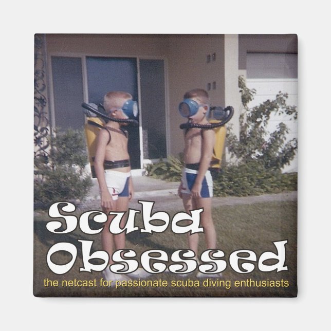 Imã Cobrir Podcast obcecado Scuba (Frente)