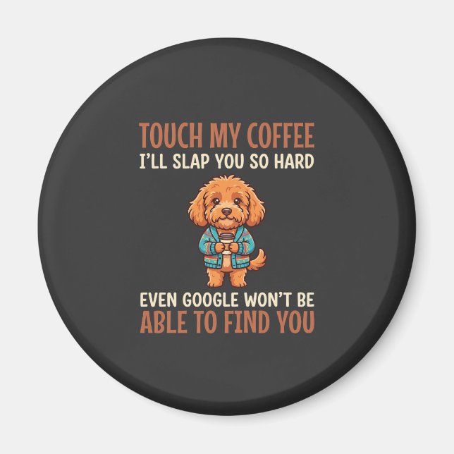 Imã Cockapoo Engraçado Amante de Café (Frente)