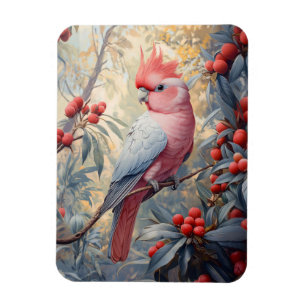 Ímã Cockatoo Galah Rosa Vibrante