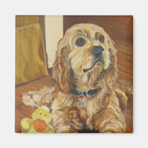 Imã Cocker spaniel amarelo