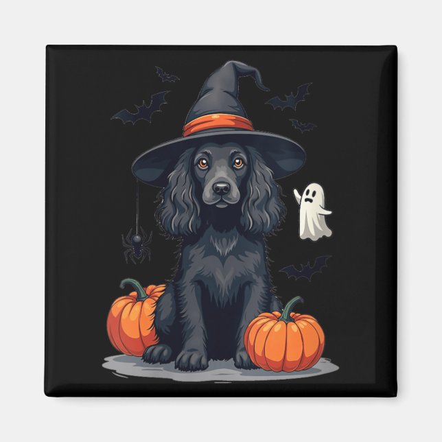 Imã Cocker Spaniel de Cachorro Tema de Halloween Femin (Frente)