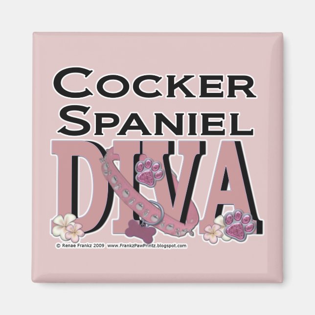 Imã Cocker Spaniel DIVA (Frente)