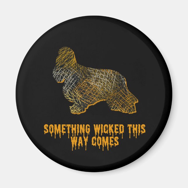 Imã Cocker Spaniel Dog Diversão Halloween (Frente)