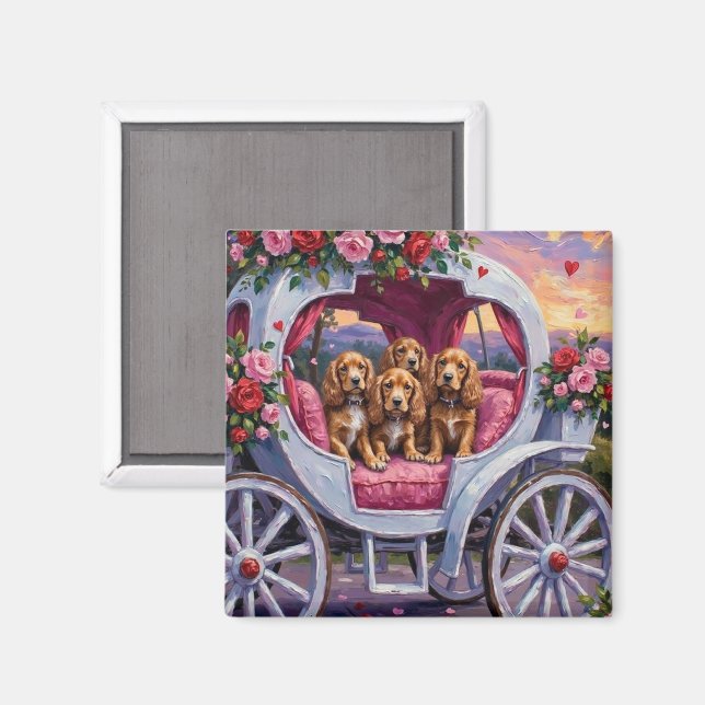 Imã Cocker Spaniel Dog Valentine's Day  (Front/Back)