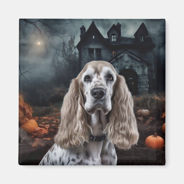 Imã Cocker Spaniel Halloween Scary (Frente)
