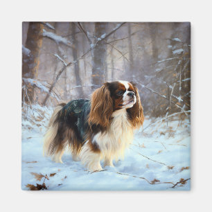 Imã Cocker Spaniel Inglês Deixe Nevar Natal
