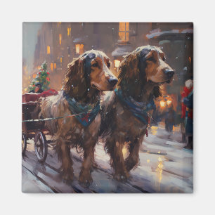 Imã Cocker Spaniel Inglês Temporada de Natal