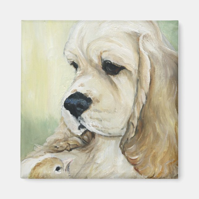 Imã Cocker Spaniel Pup e Pintinho Magnet (Frente)