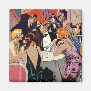 Imã Cocktail do art deco do vintage no clube nocturno