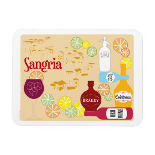 Ímã Cocktail do vinho tinto do Sangria