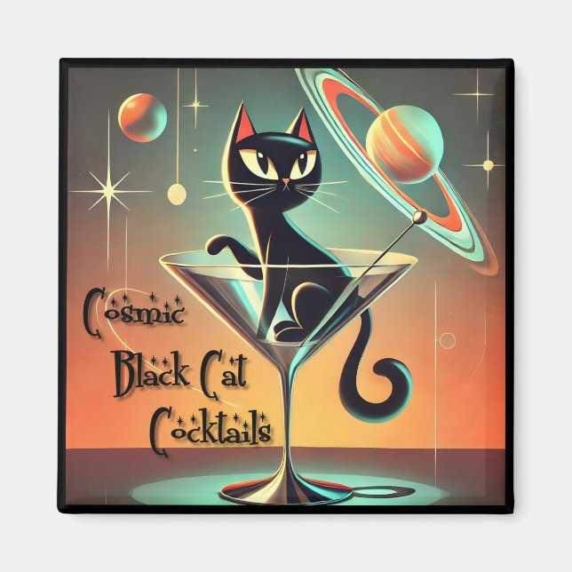 Imã Cocktails de Gato Negro Cósmico e Futuro Atômico (Frente)