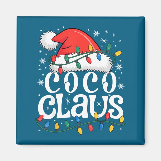 Imã Coco Claus Funny Xmas Christmas Grandma Holiday St (Frente)