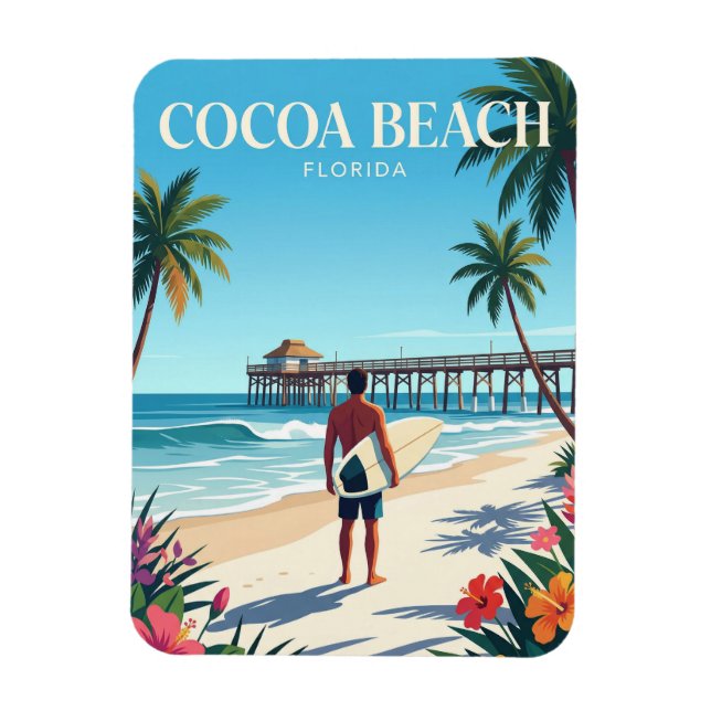 Ímã Cocoa Beach Flórida (Vertical)