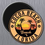 Imã Cocoa Beach Souvenir Viagens vintage de praia na F<br><div class="desc">Design de Cocoa Beach Florida. Design sunset com sua praia e mar favoritos na Flórida,  adequado para amantes de praia nos EUA especialmente que amam a praia de Cacau.</div>
