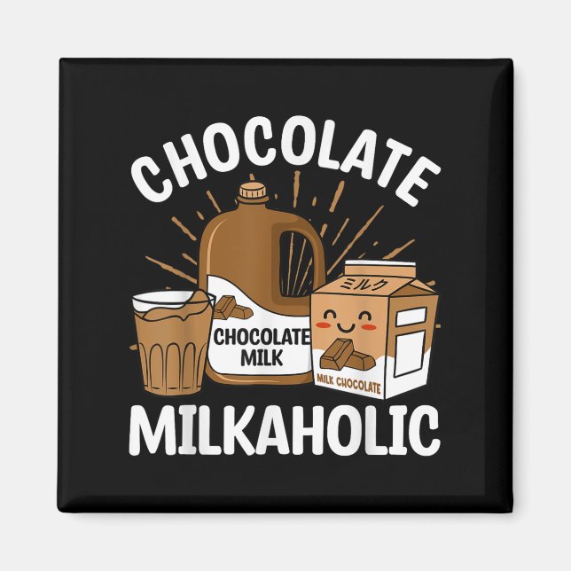 Imã Cocolate Milkaholic Comida Leite Cotações do Prato (Frente)