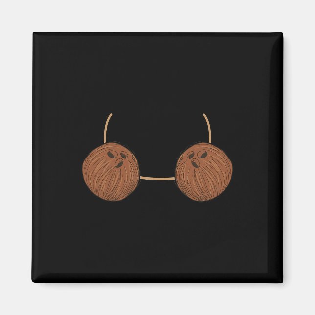 Imã Coconut Bra Costume Bonito Comida Fácil Presente n (Frente)
