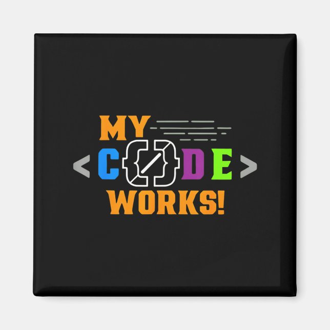 Imã Code works funny programmer coding software (Frente)