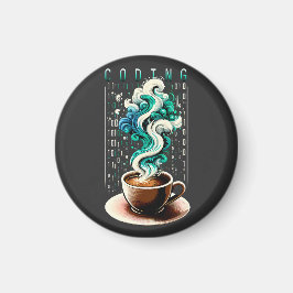 Imã Codificação e café: Arte de Sonho do Entusiasta Té