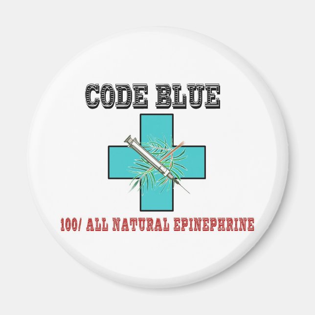 Imã Código Azul 100% Todas as Epinefrinas Naturais (Frente)