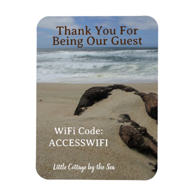 Ímã Código de Acesso WiFi Casa de Praia Casa Costeira (Vertical)