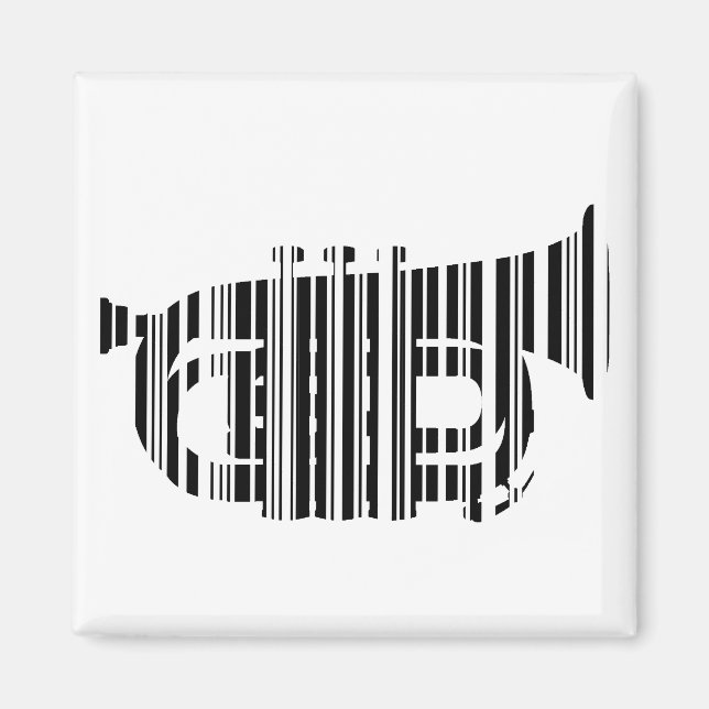 Imã CÓDIGO DE BAR TRUMPET Music Barcode Design (Frente)
