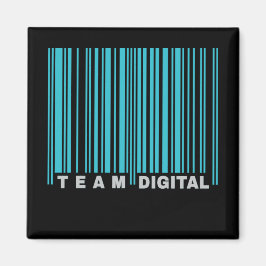 Imã Código de barras digital de equipe para nerd
