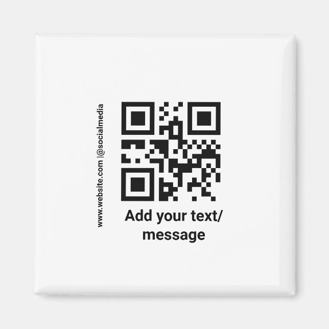 Imã código de barras personalizado simples adicione o  (Frente)