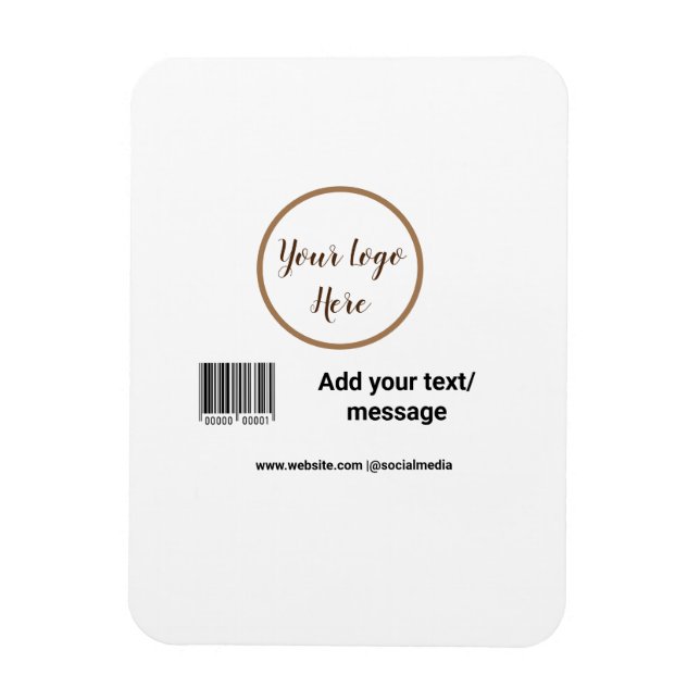 Ímã código de barras personalizado simples adicione o  (Vertical)