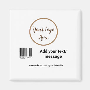 Imã código de barras personalizado simples adicione s