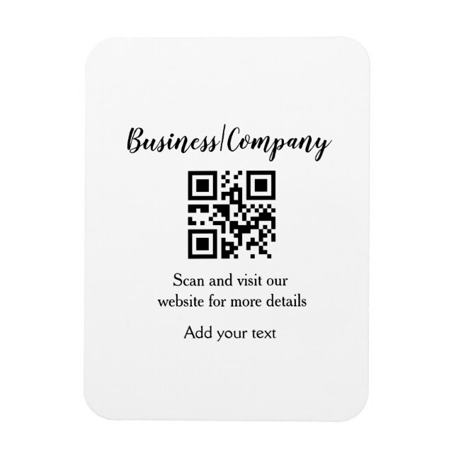 Ímã Código de barras QR add name do site da empresa co (Vertical)