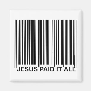 Imã Código de barras UPC de Salvação Cristã Jesus Pago