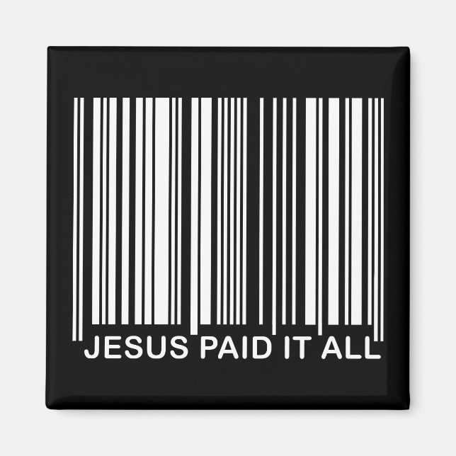 Imã Código de barras UPC de Salvação Cristã Jesus Pago (Frente)