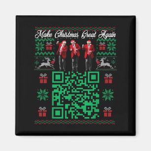 Imã Código de Dança Qr Trump Santa Trump Faça o Natal