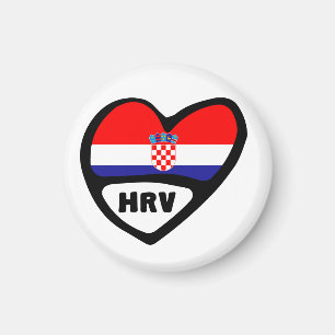 Imã Código do País Croácia Flag Heart Hrvatska