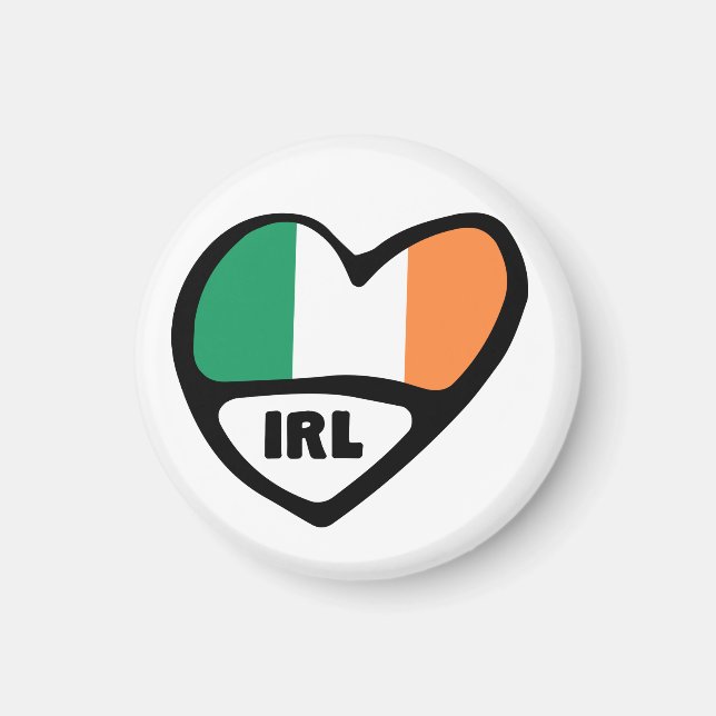 Imã Código do País Irlanda Flag Heart, IRL (Frente)