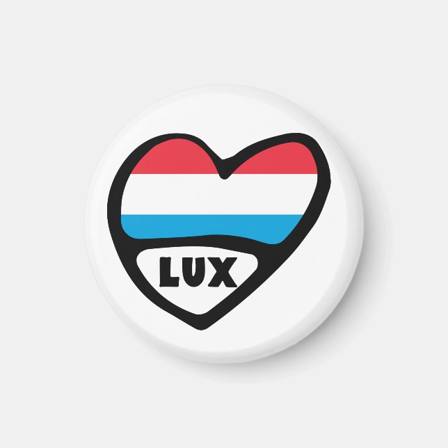 Imã Código do País Luxemburgo Sinalizador Heart LUX (Frente)