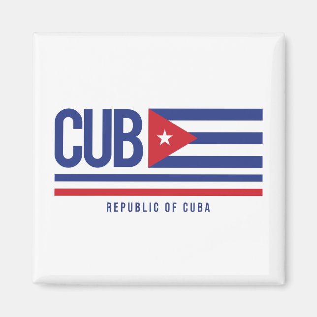 Imã Código ISO Cuba Alpha 3 design Magnet (Frente)