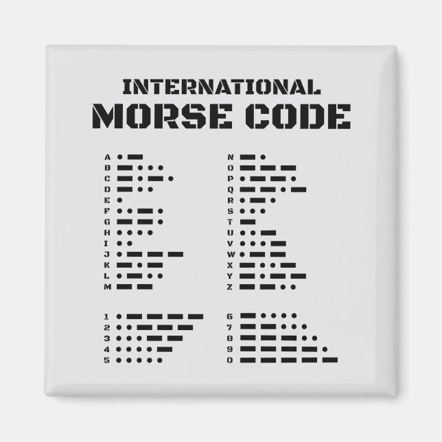 Imã Código Morse Internacional A-Z 0-9 (Frente)
