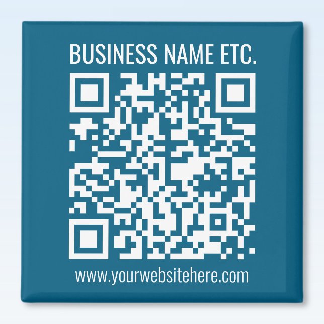 Imã Código QR azul do oceano editável  (Criador carregado)