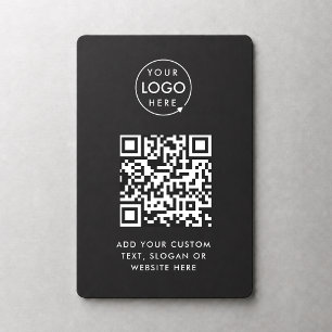 Ímã Código QR   Black Business Logo Professional Mode
